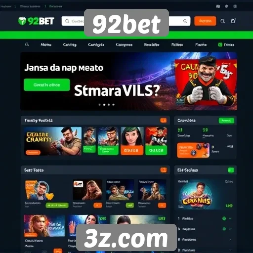 Navegação e usabilidade no site 92bet